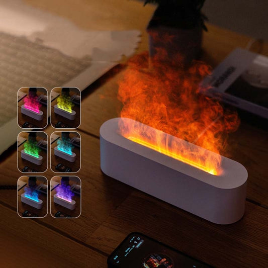 DQ709 Flame Aromatherapy Diffuser Quiet USB Air Humidifier, DQ709 Black, DQ709 White