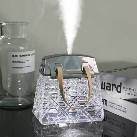 Desktop Small Crystal Bag Humidifier Aroma Ambient Lighting, White Plug-in, Blue Plug-in, White Rechargeabl, Blue Rechargeabl